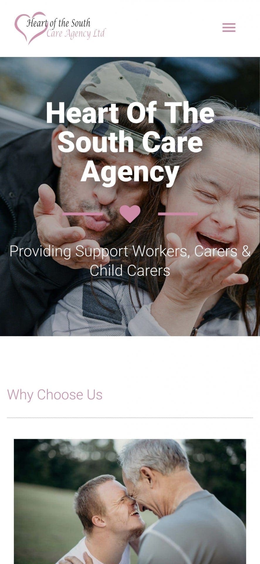 care agency website example